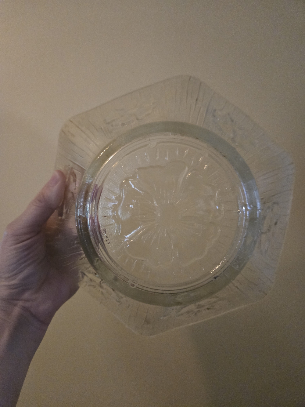 Clear Glass Decorative Hexagonal Bowl - Clear